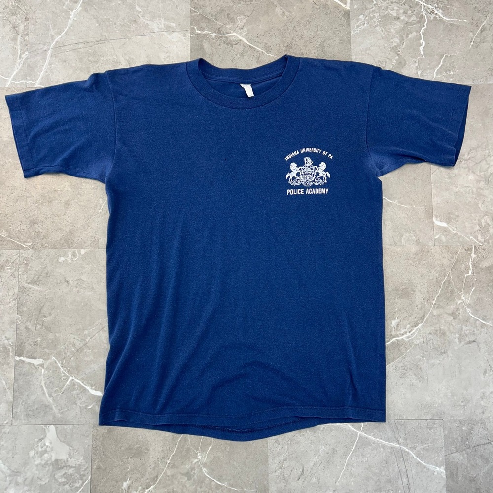 Vintage IUP Police Academy Graphic Tee Men Large Indiana University Pennsylvania